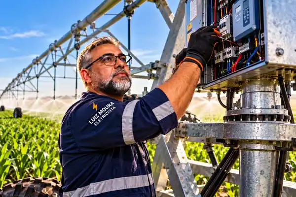 Manutenção elétrica em pivô de irrigação